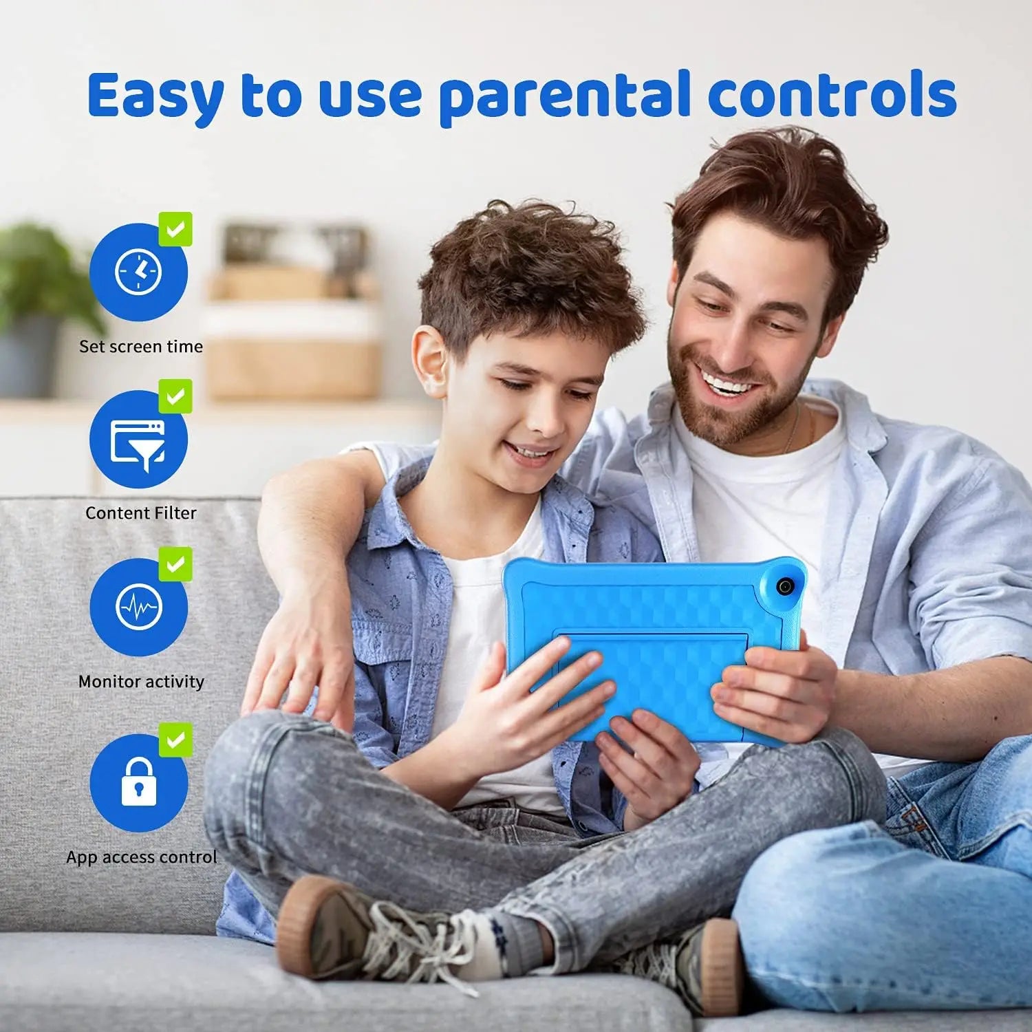 TK801 Kids Tablet 8 Inch 2GB RAM 32GB ROM with Expandable 128GB Slot Eye Protection Child-Friendly Software And Games Preloaded