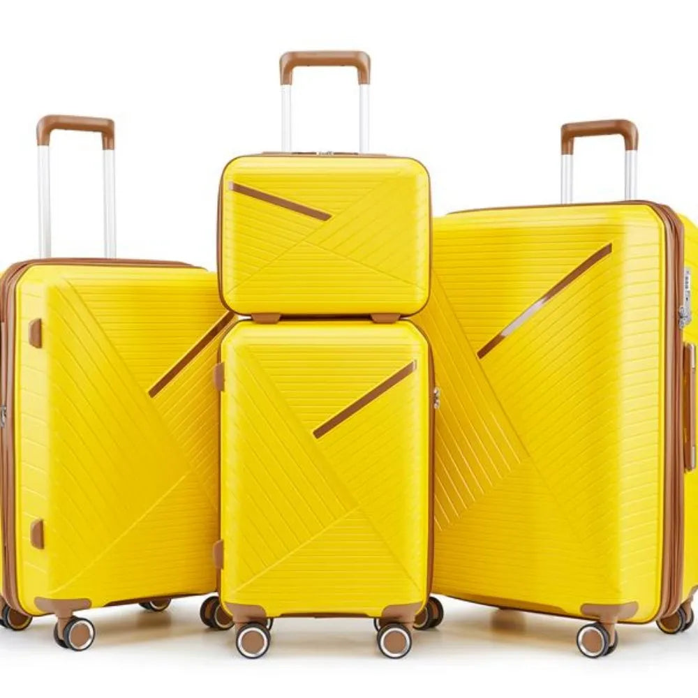 Luggage Sets 4 Piece Expandable Lightweight Suitcase 360 Degrees Mute Spinner Wheels PP Materials Durable TSA Lock Travel