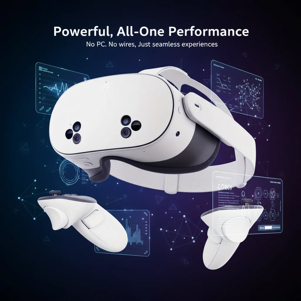 Meta Quest 3S 128GB VR/MR Headset Bundle, All-in-One, Wireless, Immersive Mixed Reality, Official Carrying Case Included