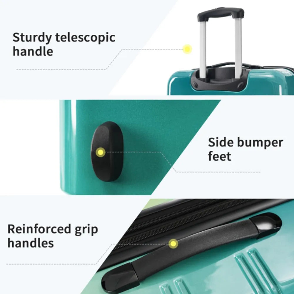 Hardshell Luggage Sets 3 Piece Gradient Color Expandable Suitcase with Spinner Wheels and TSA Lock Lightweight Travel friendly