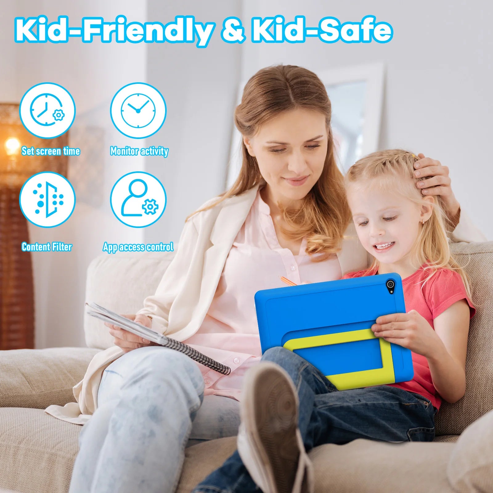 Kids Tablet KT1016 10.1 Inch Android 11 Quad Core 8 GB RAM 64 GB ROM WiFi Bluetooth Expandable Storage Children's Gift Tablet PC