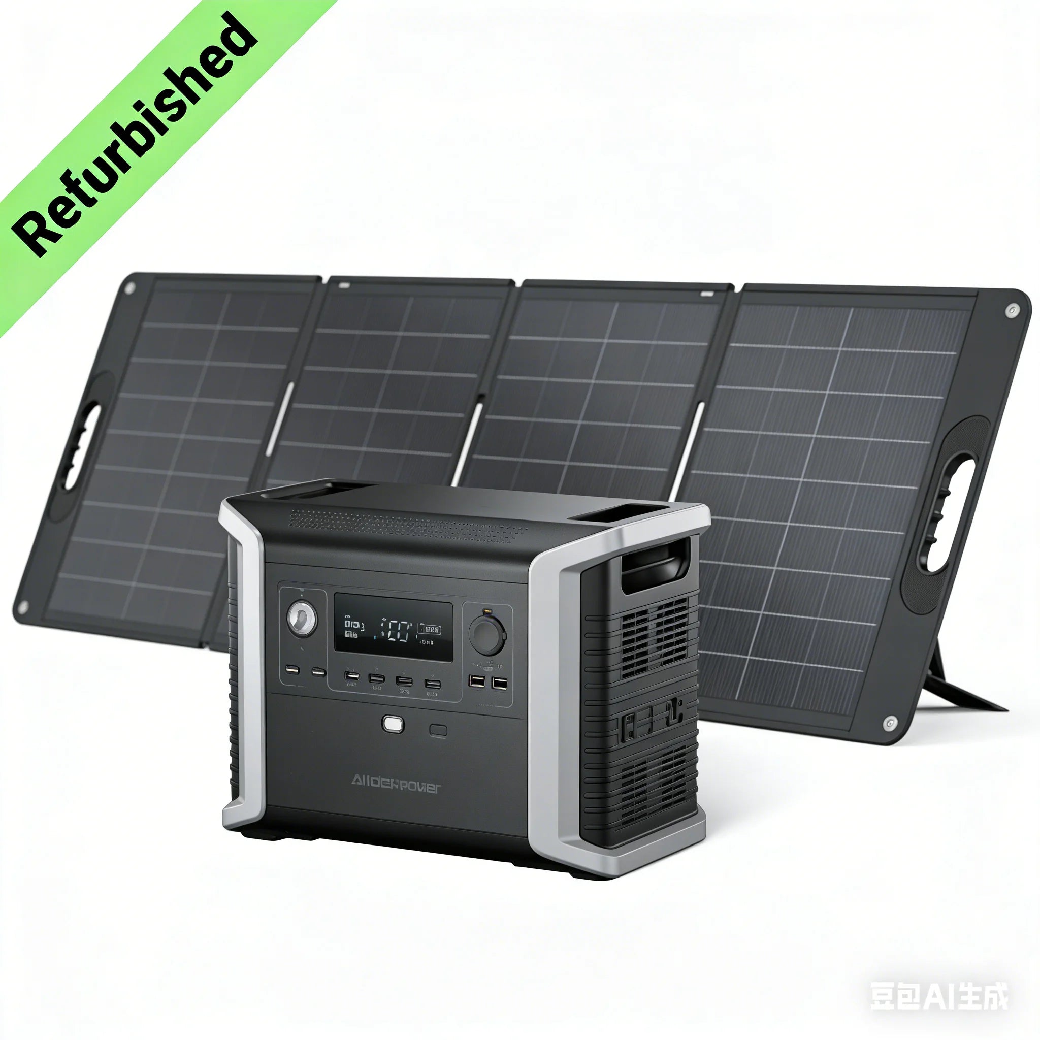 Dabbsson 1330Wh Portable Solar Generator with 120W Foldable Solar Panel, 1500W AC Outlets, LiFePO4 Battery Power Station for Hom