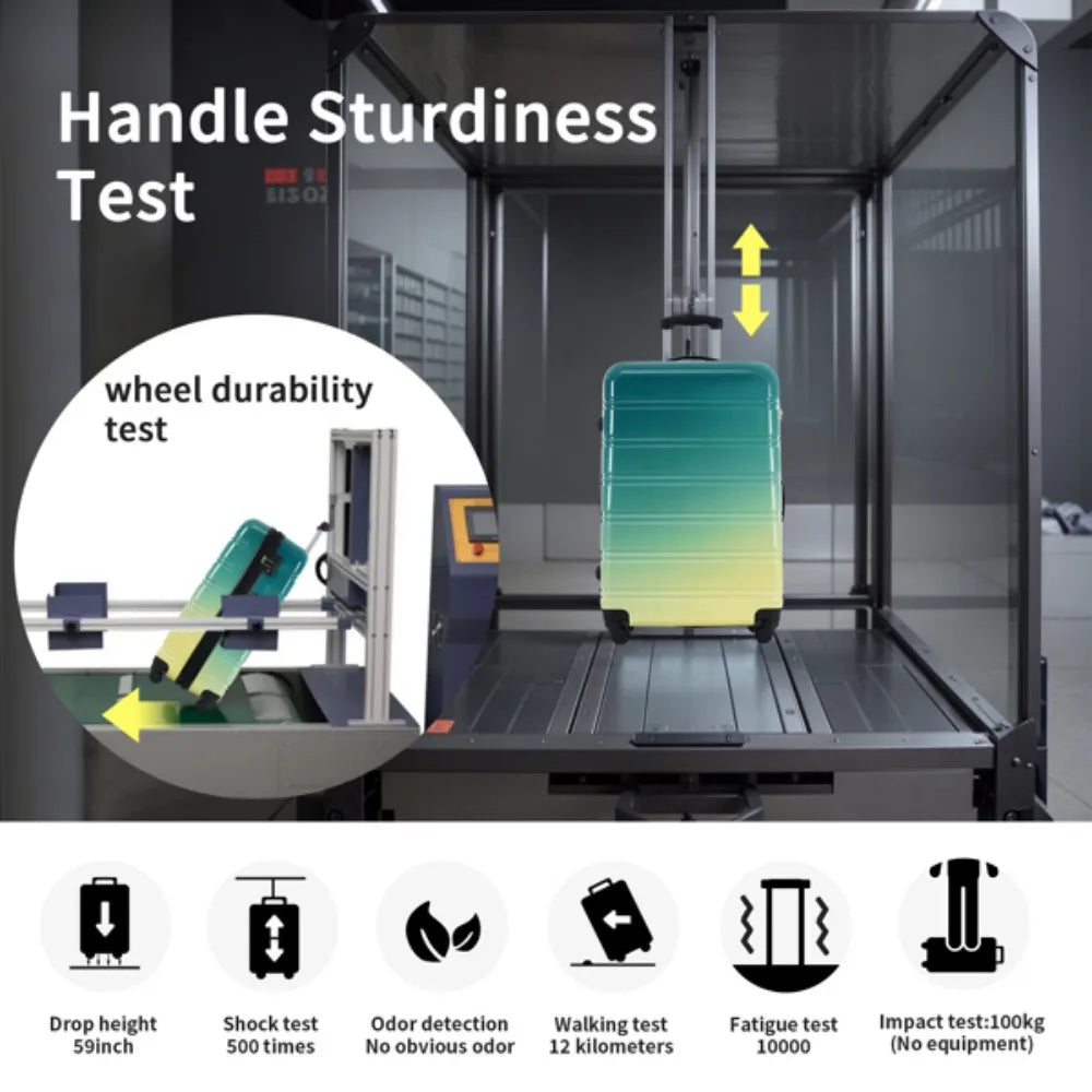 Hardshell Luggage Sets 3 Piece Gradient Color Expandable Suitcase with Spinner Wheels and TSA Lock Lightweight Travel friendly