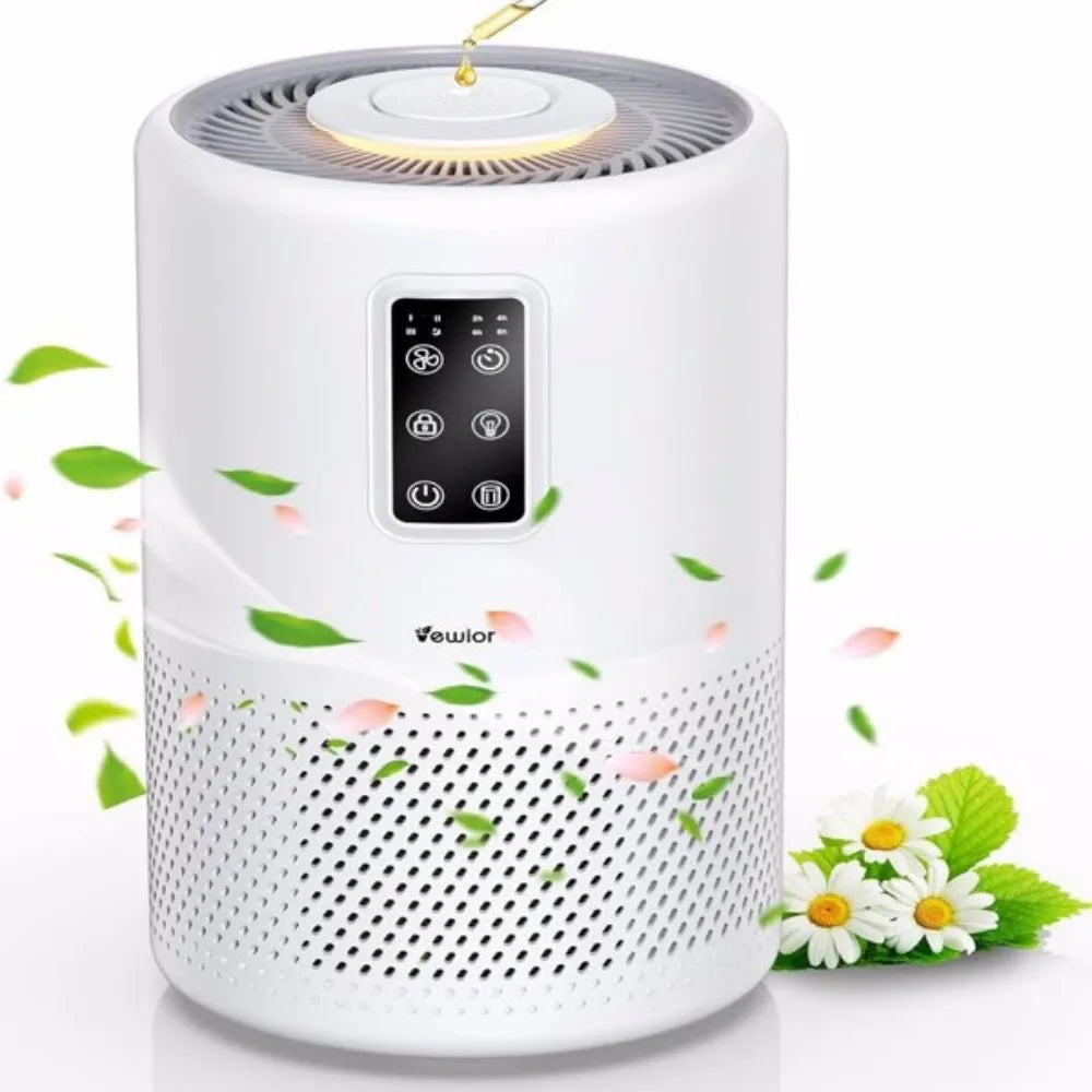 VEWIOR H13 True HEPA Air Purifier with Scented Sponge Sleep Mode Timer for Wildfire Smoke Pet Dust Pollen Odors