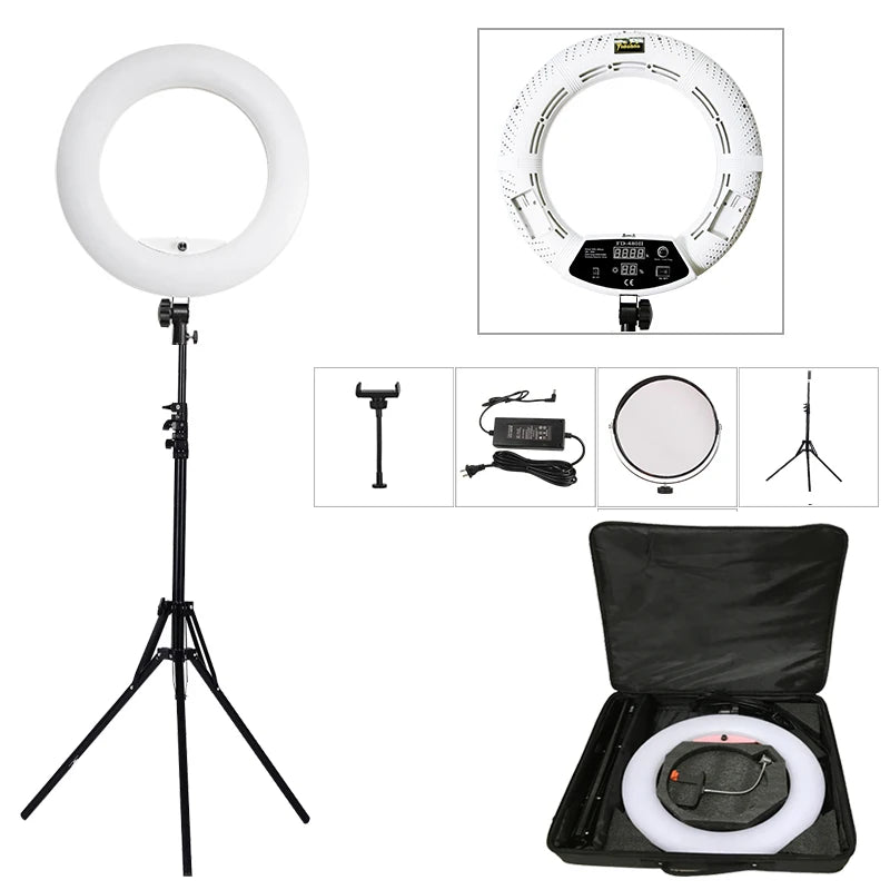 18inch Ring Lights Lamp with Tripod 96W Selfie Light for Beauty Salon Tattoo Yidoblo FD480 Photo Studio Video Light CRI95+