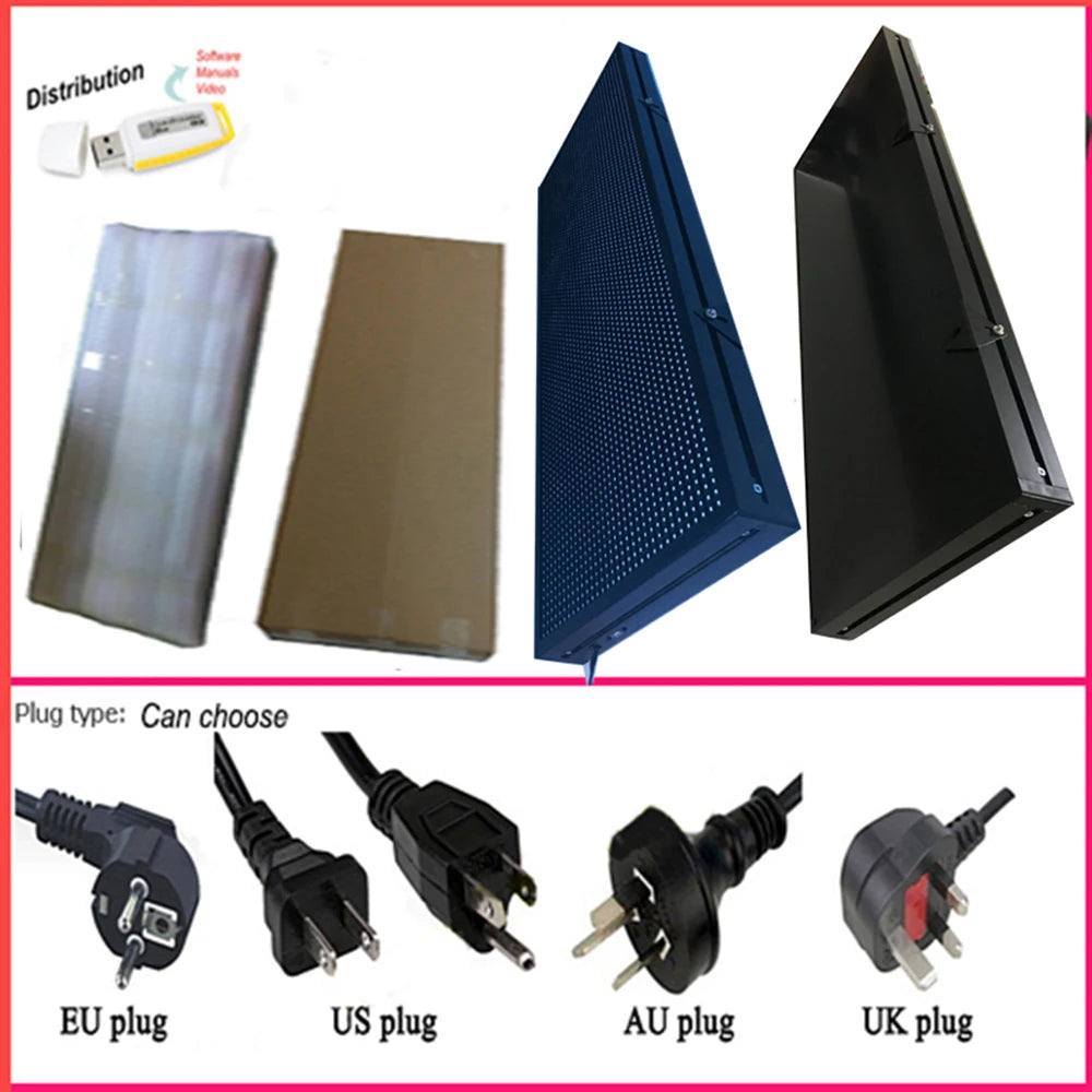 Wifi Wireless Control Led Rolling Display P10 RGB Outdoor 7-color 3D Effects Led Signs 39x14inch Programmable Display Panel