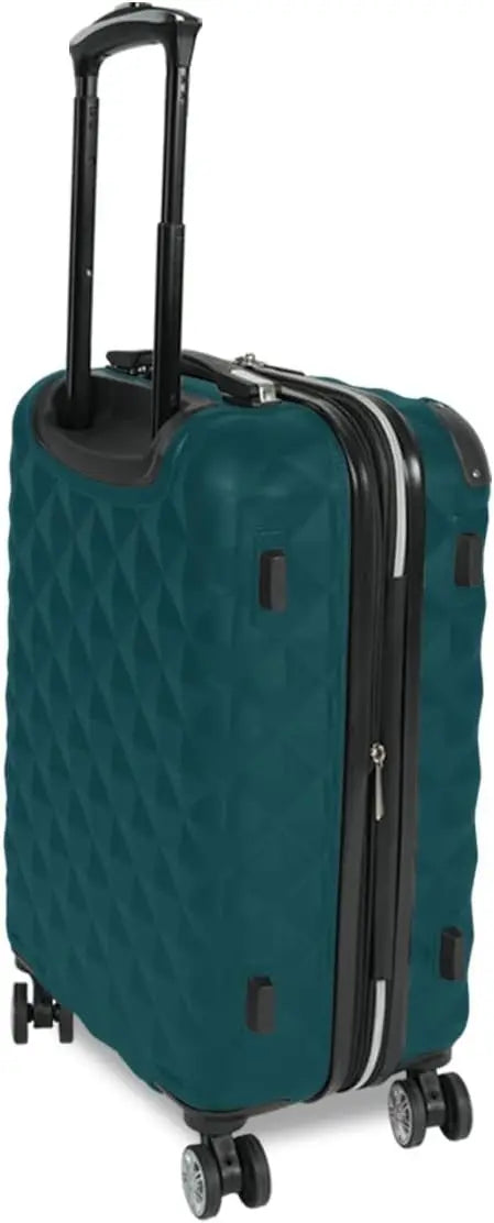 Lightweight Hardside Expandable 8-Wheel Spinner Travel Luggage, Deep Teal, 28-Inch Checked Suitcase for Smooth Trips