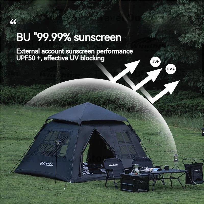 BLACKDOG Camping Tent 15D Outdoor Automatic Portable Quick-Open Room-Style Tents Vinyl Thickened Rainproof Camping Equipment