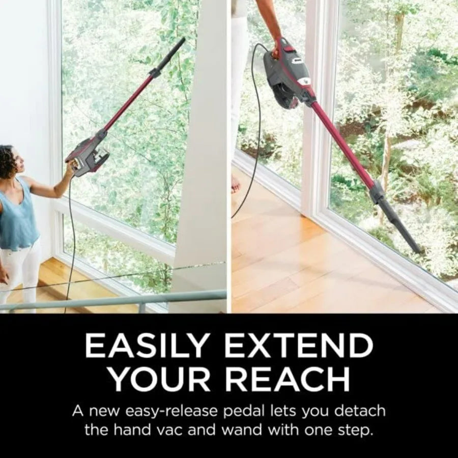 HV370 Rocket Pro Corded Stick Vacuum Comet Red Renewed for Home Cleaning with Lightweight Aluminum Body and High-Performance Mo