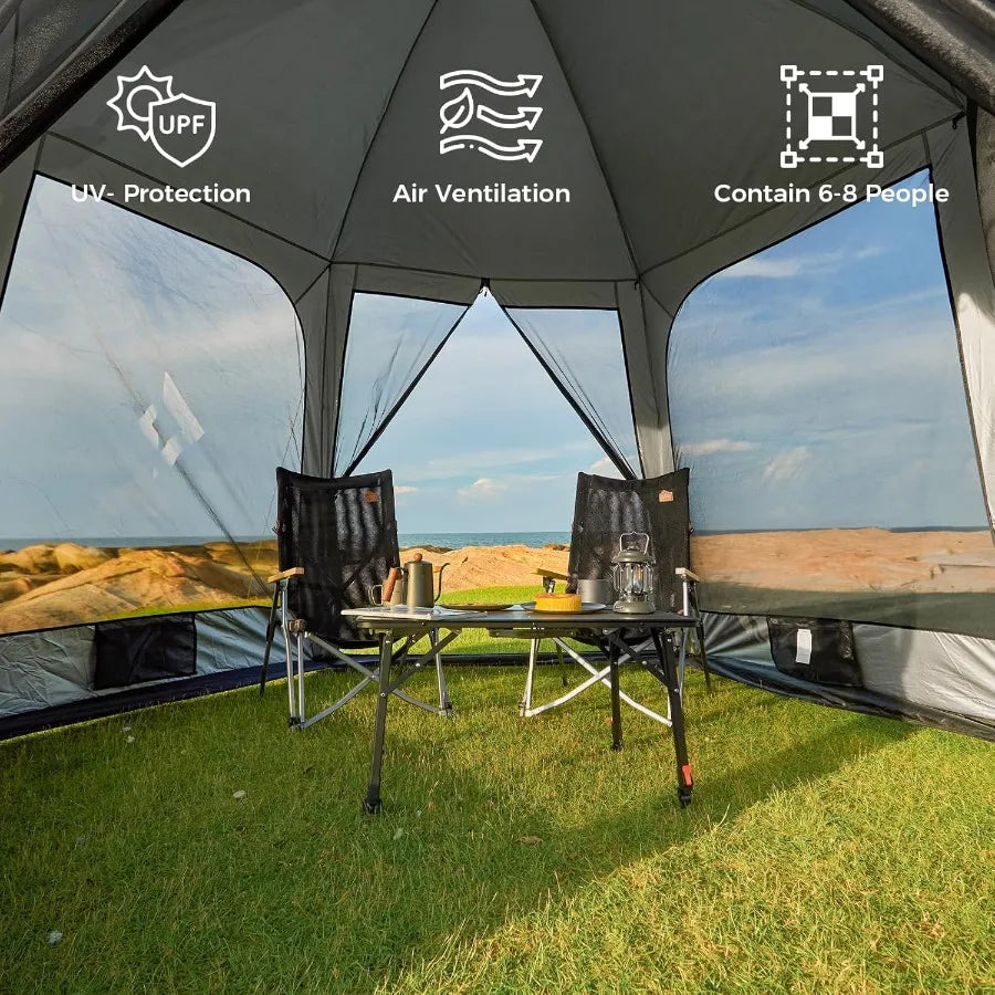 Screen Tent Camping Tent for 6-8 Person 12' x 12' Portable Screen House Room with Detachable Sunshade for Camping Garden Backya