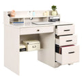 Home Office Desk with 4 Drawers & Hutch Computer Table Bedroom Off-White, Customized