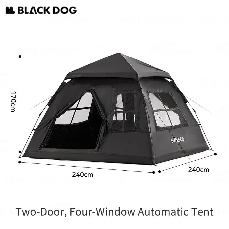 BLACKDOG Camping Tent 15D Outdoor Automatic Portable Quick-Open Room-Style Tents Vinyl Thickened Rainproof Camping Equipment