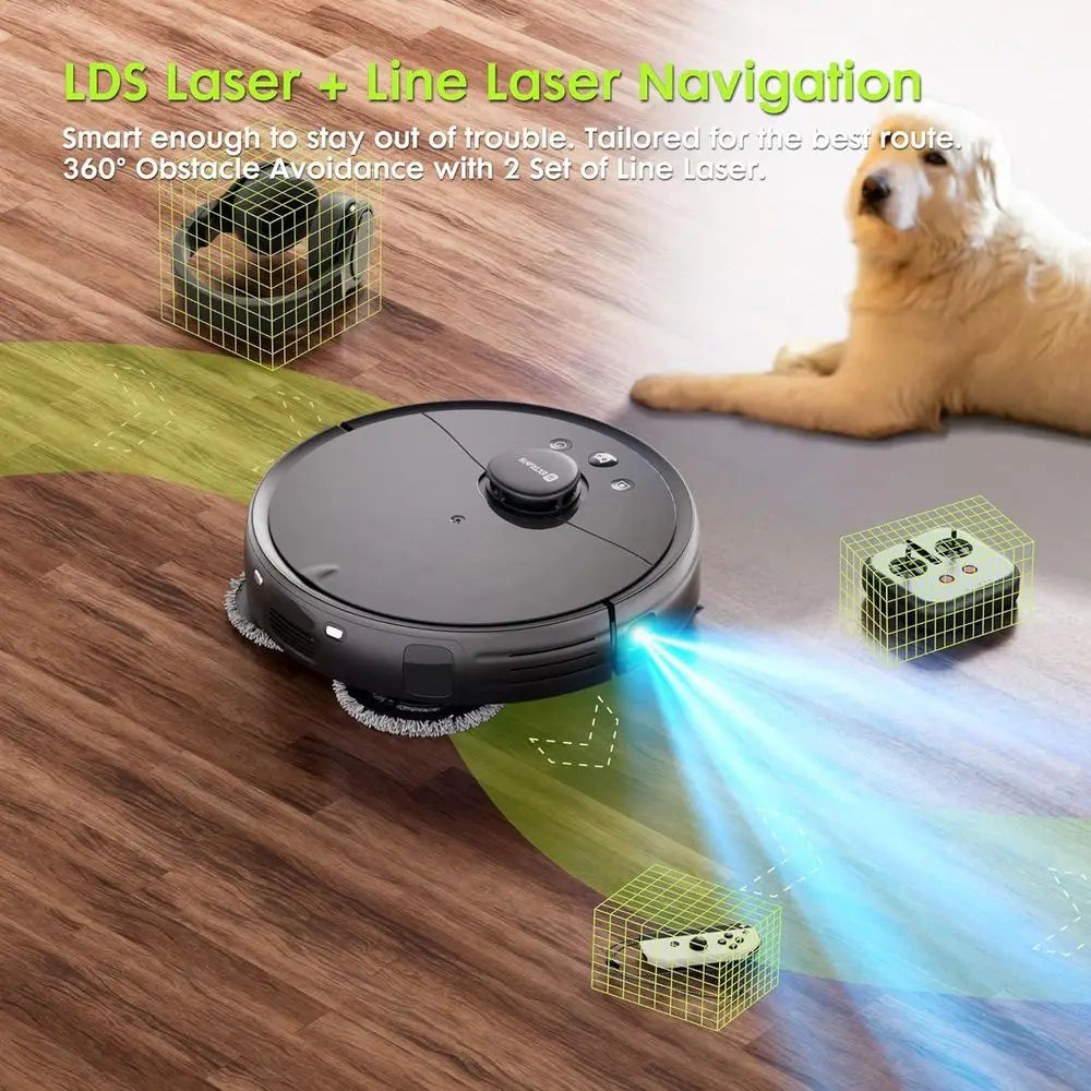 High-Power Pet-Friendly Robot Vacuum with Auto-Empty, Mopping, and Advanced Navigation