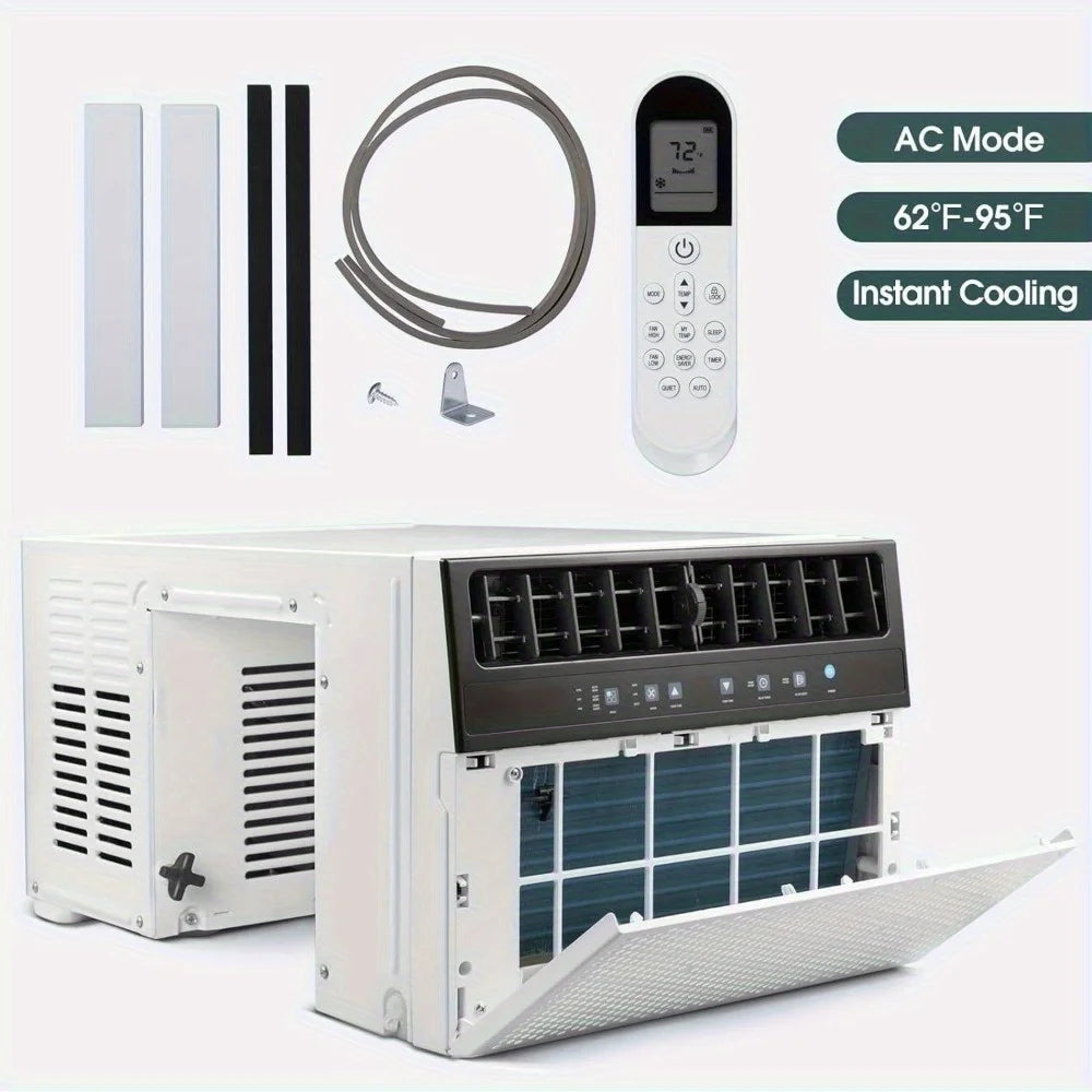 12, 000 BTU/10, 000 BTU Window Air Conditioners, U-Shaped Air Conditioner Window Unit Cools Up To 550 Sq. Ft, 6 Modes 24H Timer