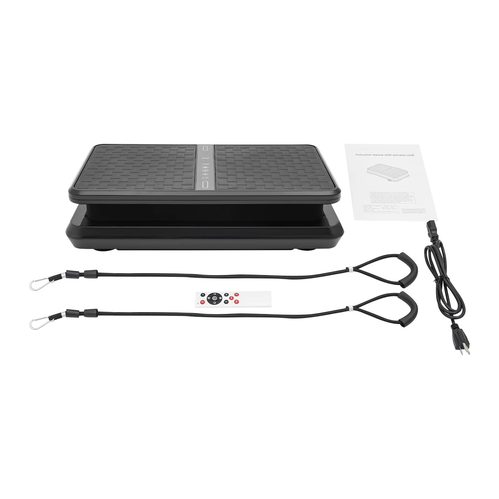 200W Vibration Plate Exercise Machine Power Vibration Shake Platform Whole Body Weight Loss with 2 Resistance Band &  Remote