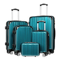 5 Piece Luggage Set for Travel Durable PC+ABS Hardshell Suitcase in Green Lightweight with Dual Spinner Wheels TSA Lock and YKK