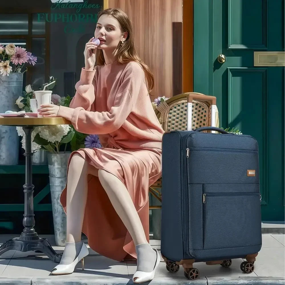 4-Piece Spinner Luggage Set with 360° Wheels - Carry-On Sizes: 28/24/20/18 inches, Navy Blue