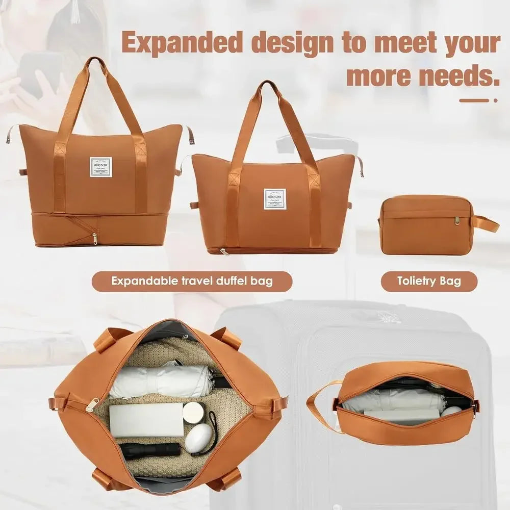 3-Piece Expandable Luggage Set with Spinner Wheels and TSA Lock, 22, 26, 30 (Orange)
