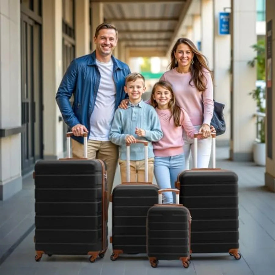 Coolife Luggage 3 Piece Set Lightweight Durable Hardshell Suitcase with 360 Spinner Wheels TSA-approved Lock Checked Family Tra