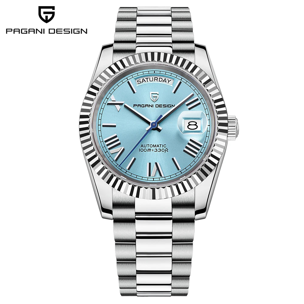 PAGANI DESIGN Luxury Men's Automatic Watches 40mm NH36A Mechanical Stainless Steel Wrist Watch for Men 100M Waterproof AR Coatin