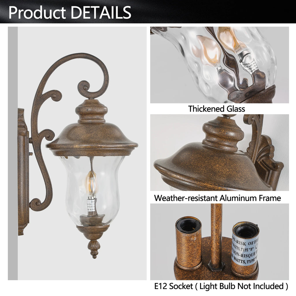 ARLGSITE Outdoor Wall Lantern,Vintage Weatherproof Exterior Sconce Light , Wall Mount Light Fixture(Shipment from USA)