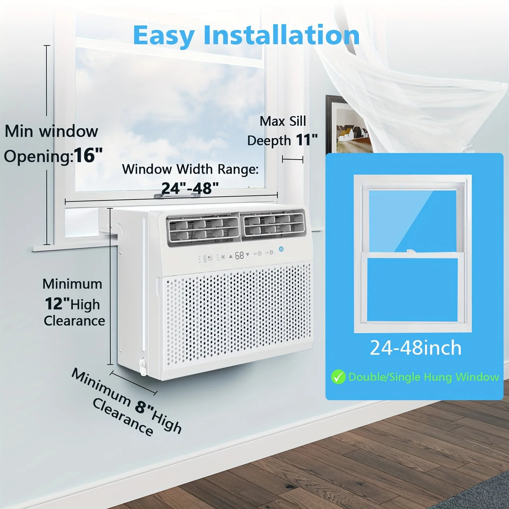 12, 000 BTU ASHARE U Shaped Air Conditioners Window Unit with Remote Control, Cool/ Dehumidifier/ Fan, Energy Saving, 3 Speed Co