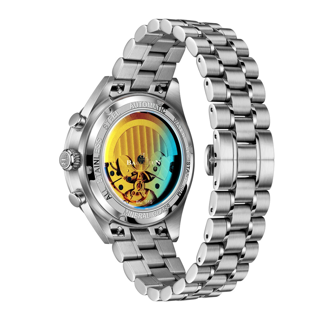 BAOFEILUN Moons Automatic Watches for Men Full Calendar 42MM Galaxy Dial Mineral Crystal 30M Waterproof Luxury Reloj Hombre Gift