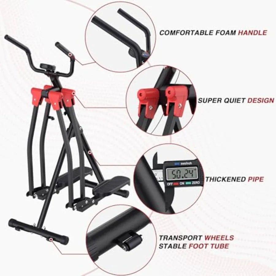 Air Walk Elliptical Glider Machine for Home Gym Steel Frame with Black Finish 360 Side Sway Motion Full-Body Cardio Workout for