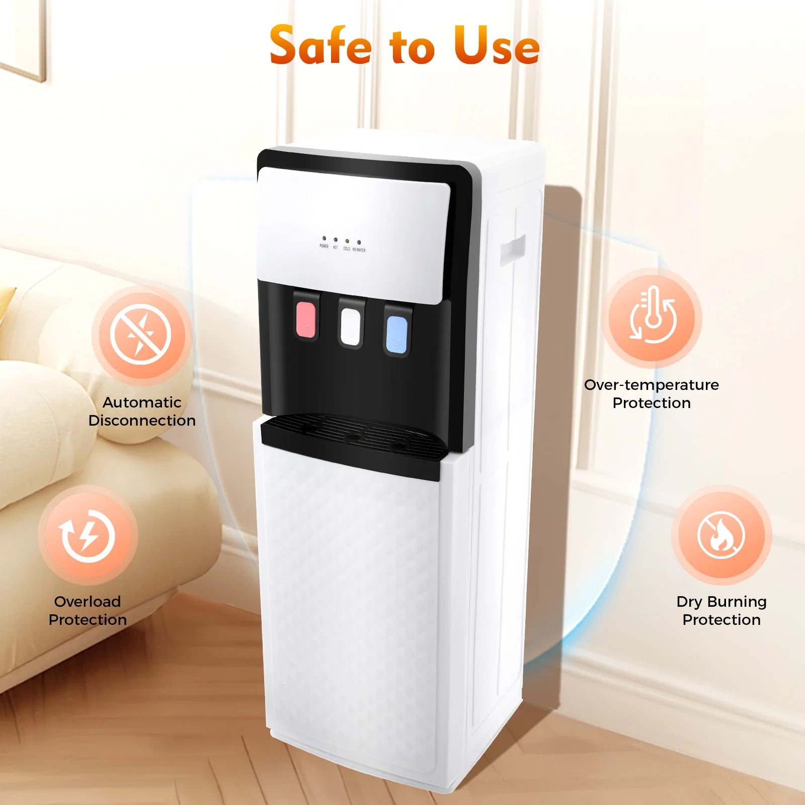 5l Hot Cold Water Dispenser 110v Bottom Loading Water Cooler Dispenser Silver Grey/White/Champaign Gold For Home