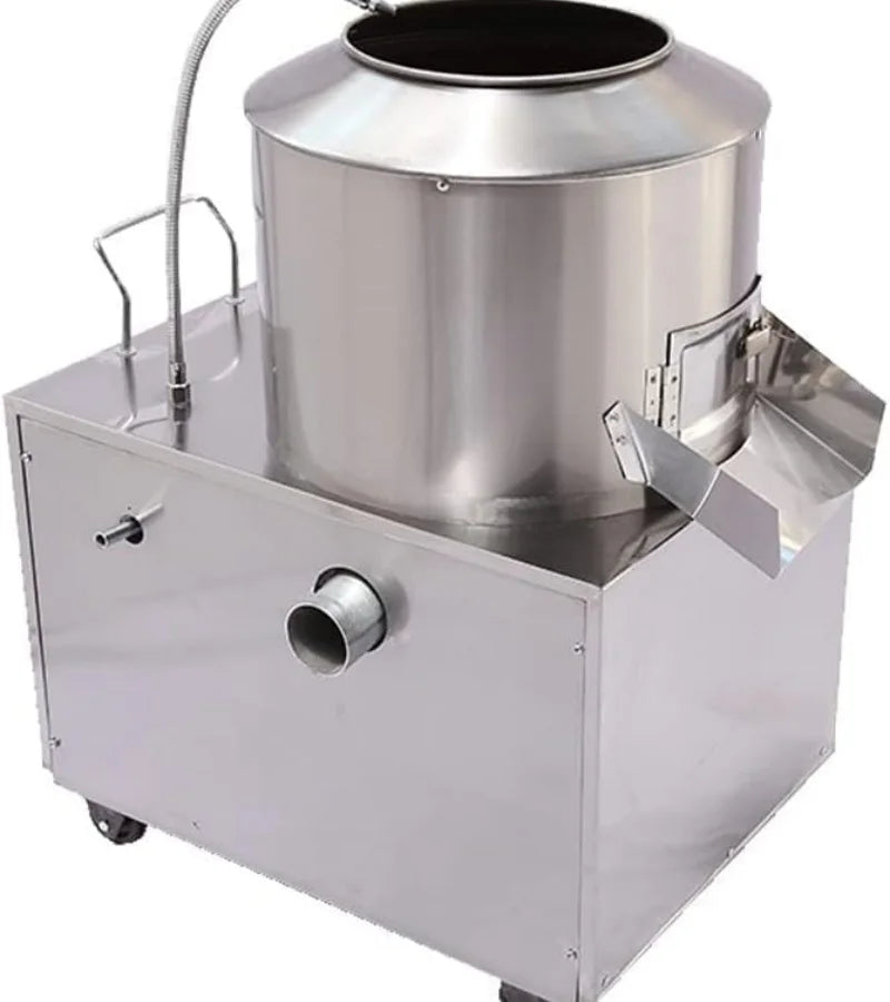 HPDMC Commercial Electric Potato Peeler 1500W Automatic Washer with Caster Wheels 430 Stainless Steel for Kitchen Use