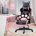 Cat Ears PU Leather Gaming Chair Ergonomic Adjustable Office Desk Computer Chairs for Gamers Adults 360 Degree Swivel Recliner