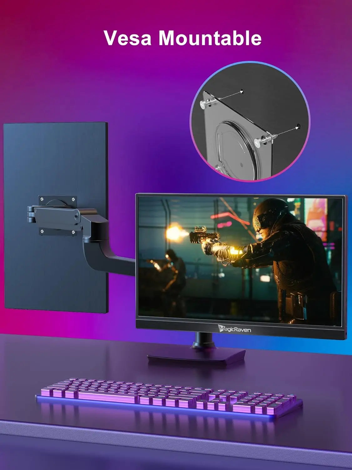 17.3" 1080P Portable Gaming Monitor, 144Hz USB-C HDMI Laptop Screen Extender with Speakers, for PS5/Xbox/Switch, Travel & Home Office