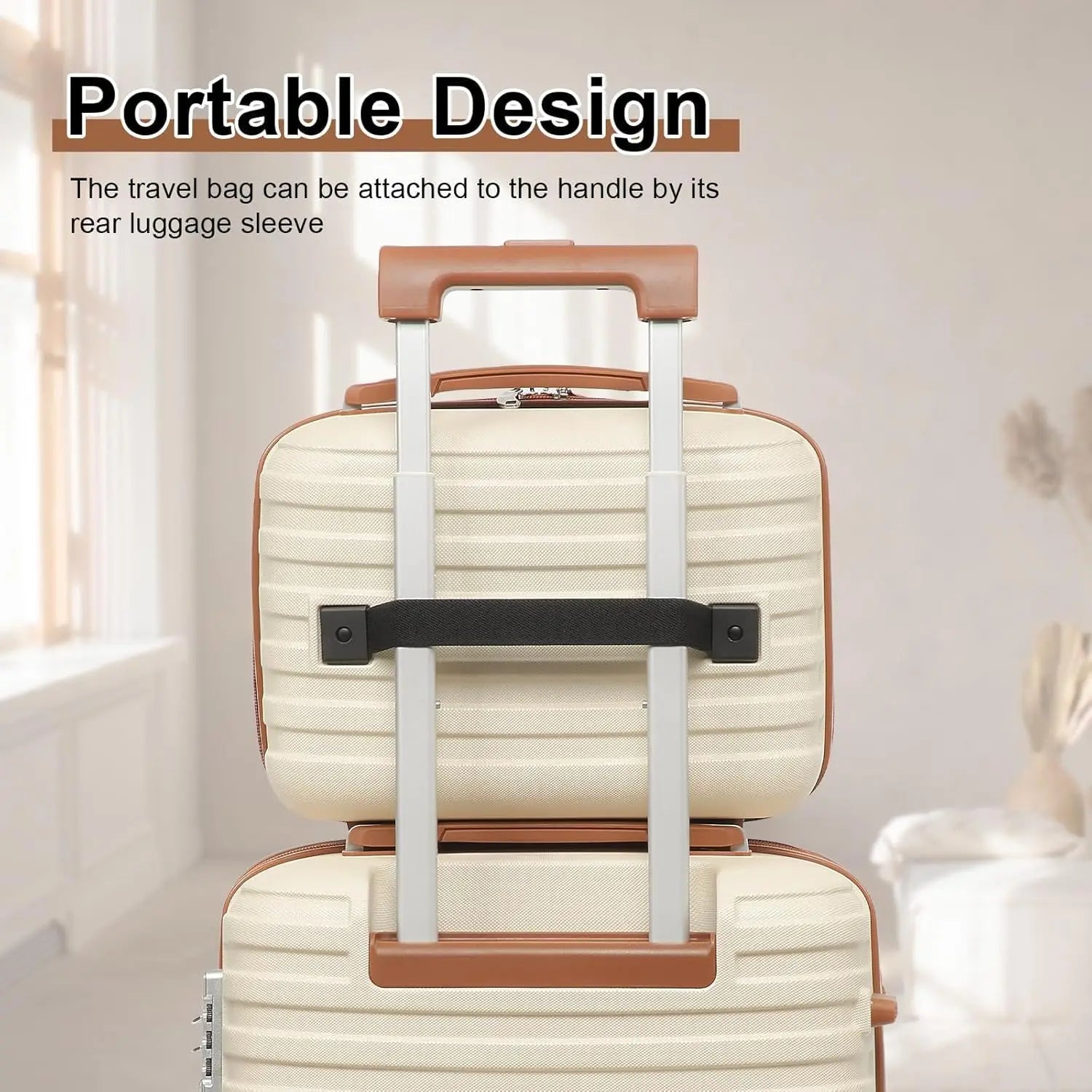 Hard Shell Luggage Set 2-Piece 20in & 24in Suitcases with Spinner Wheels & TSA Lock Expandable White