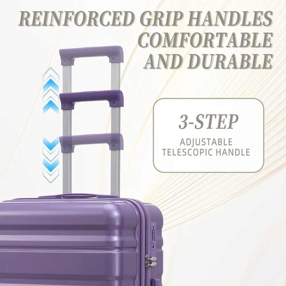 Lightweight 3-Piece ABS Luggage Set: Durable, Scratch-Resistant Hardshell