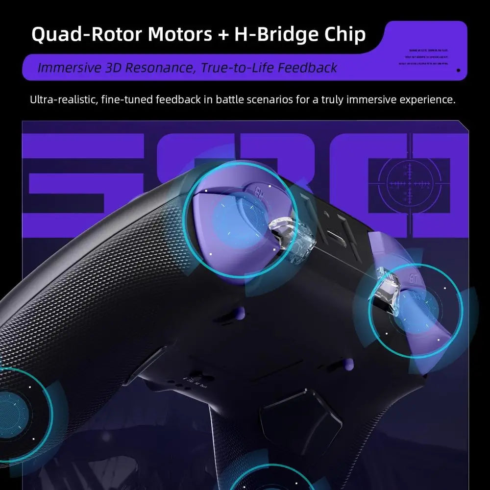 Wireless Gaming Controller for NS/PC/iOS/Android with Charging Dock, Adjustable Stick, Dual-Force Triggers, Optical Buttons, RGB