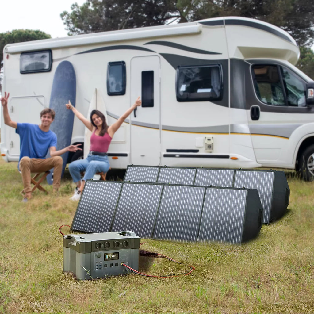 ALLPOWERS S2000 Pro 1451Wh 2400W Portable Solar Power Station & Foldable Solar Panel SP039 600W solar Charger for Camping Home