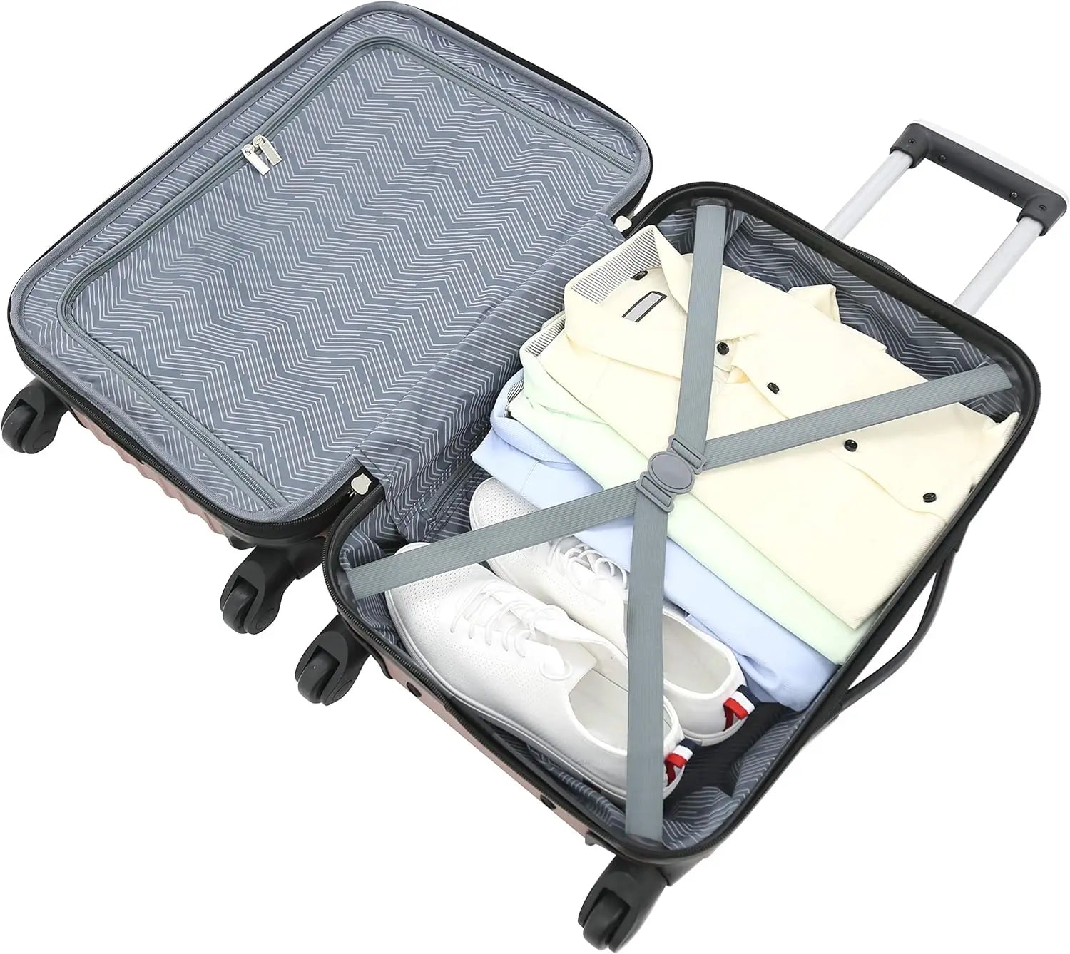 Rose Gold Hardside 4-Piece Luggage Set for Travelers, Durable Lightweight Spinner Suitcases with TSA Lock