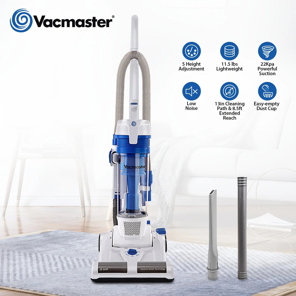 Upright Vacuum Cleaner Power Suction Bagless Vacuum Cleaner Portable Floor Cleaner with 20ft Cord & 13” Cleaning Path for Carp
