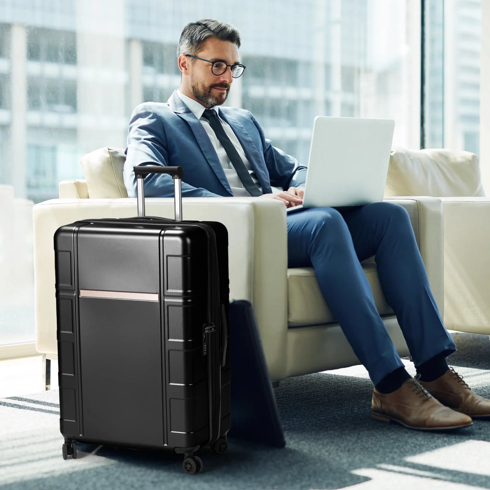 Luggage Expandable Suitcase PC+ABS 3 Piece Set with TSA Lock Spinner  suitcase Large capacity suitcase Chaoliu suitcase