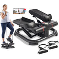 2-in-1 Premium Power Stepper with Resistance Bands, Low-Impact Cardio, Space-Saving, Height-Adjustable, with Enhanced Bluetooth