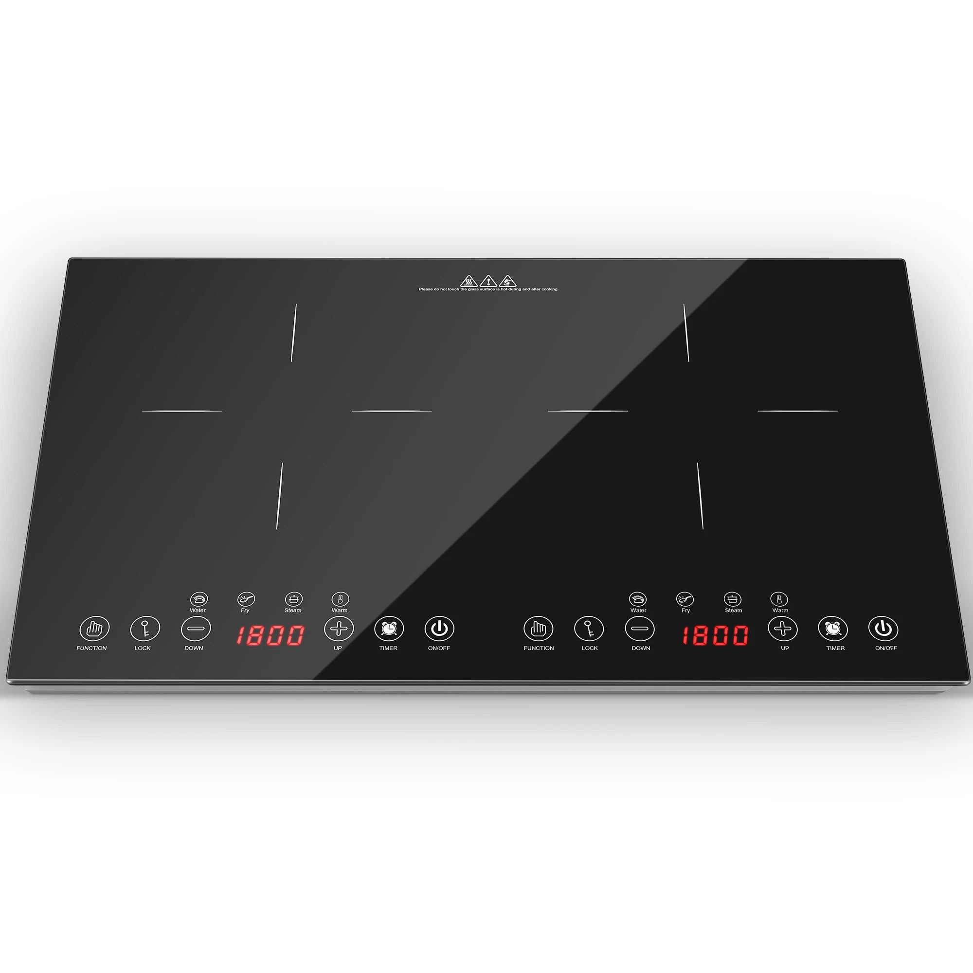 24/36 inch 1800/10800W  2/5 Burner Induction Cooktop Touch Control in Black 8/9 Power Level