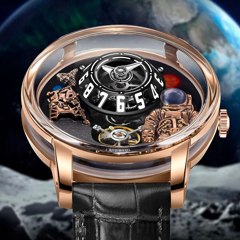 PINDU Design Men Wristwatches Top Brand Luxury Robot Astronaut Space Series Watch Men Sapphire Luminous Waterproof Watches