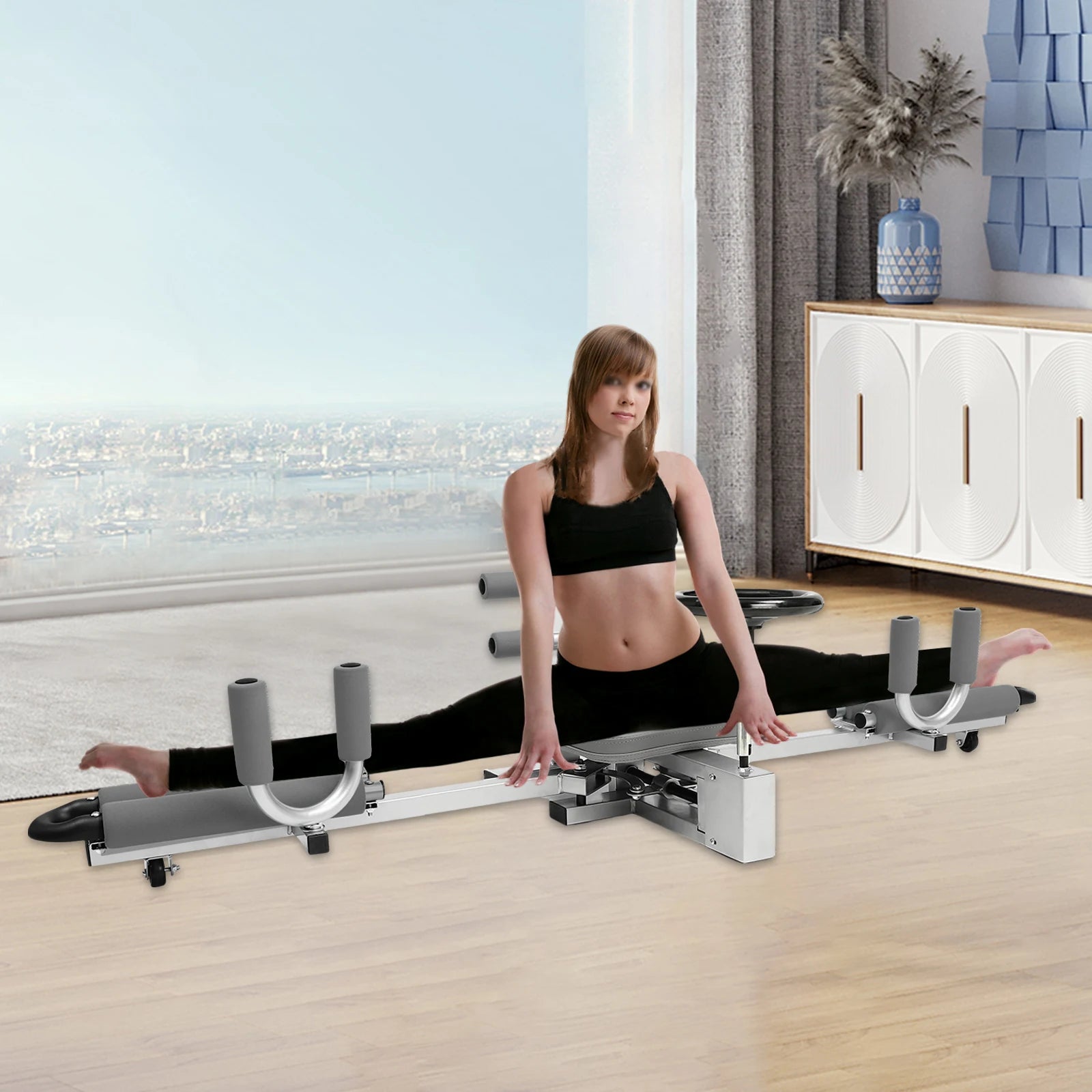Leg Stretcher Pressing Stretching Machine Adjustable Length Split Machine Equipment for Dance Exercise Sports Yoga Ballet Home