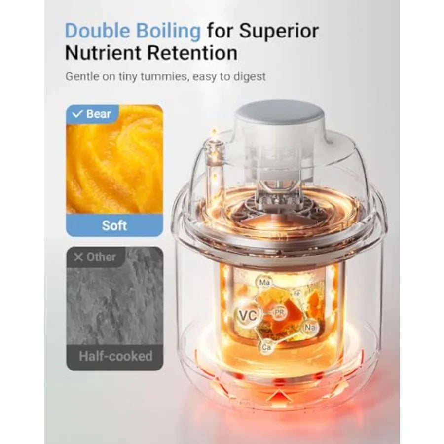 AllStage Stainless Steel Baby Food Maker Steamer and Blender Truly OneStep Baby Food Processor Puree Maker Grinder Mi