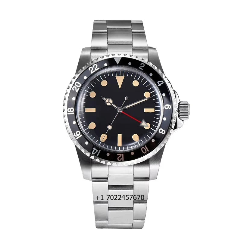 Custom LOGO Name NH34 Watch Luxury Vintage NH34Dial Mechanical Automatic Movement Waterproof Stainless Steel Wristwatch for Man