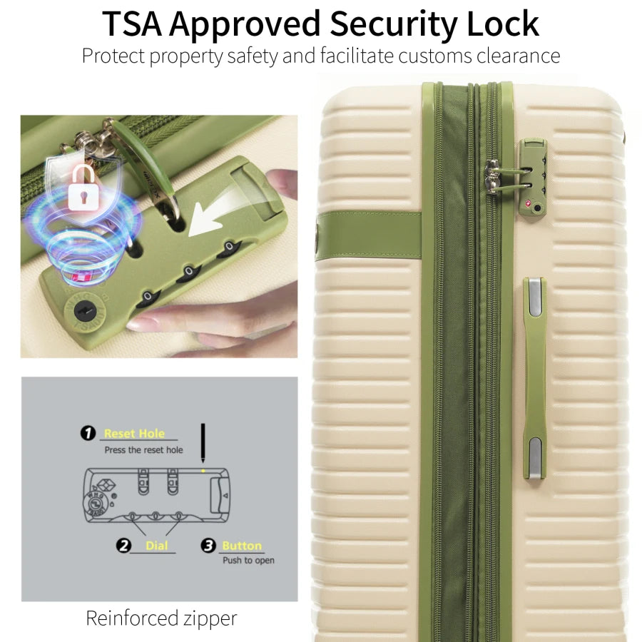 4 Piece Luggage Set for Travel: ABS Hard Shell, Lightweight Expandable Suitcases with TSA Lock, Spinner Wheels, 4 Packing Cubes