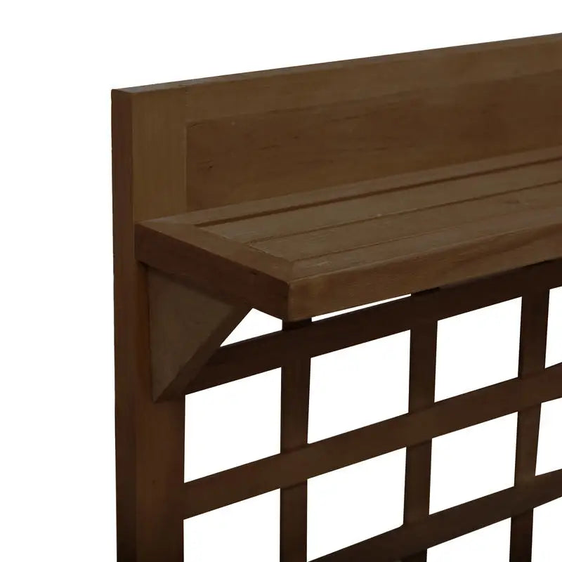 41" Raised Garden Bed Mobile Elevated Wooden Planter Box Stand with Wheels, Trellis and Storage Shelf, Dark Brown