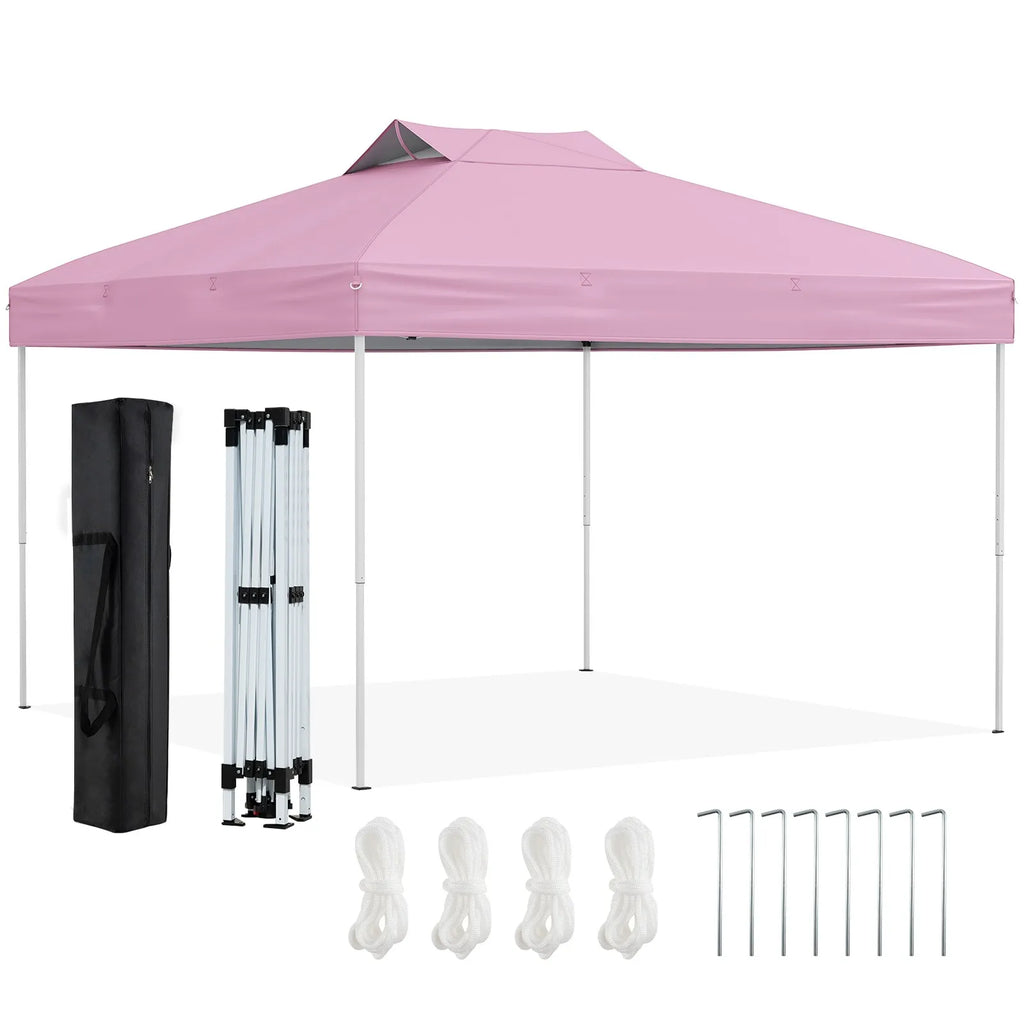 10 X 10 FT 1-Person Setup Pop up Canopy Tent w/ 1-Push Center Lock Wind Ropes