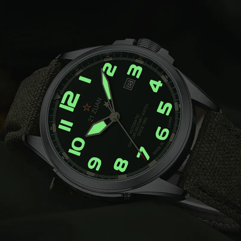 Seagull Luxury Bracelet Military Men Watch Automatic Mechanical Watches For Men Wear Resistant Leather Strap Luminous Clock 581