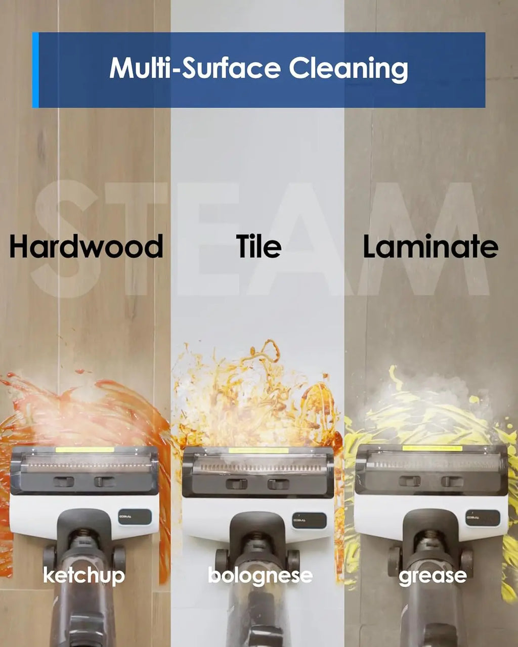 Steam Wet Dry Vacuum All-in-One, 248℉ High-Temp Steam Mop for Hardwood Floors, Self-Cleaning